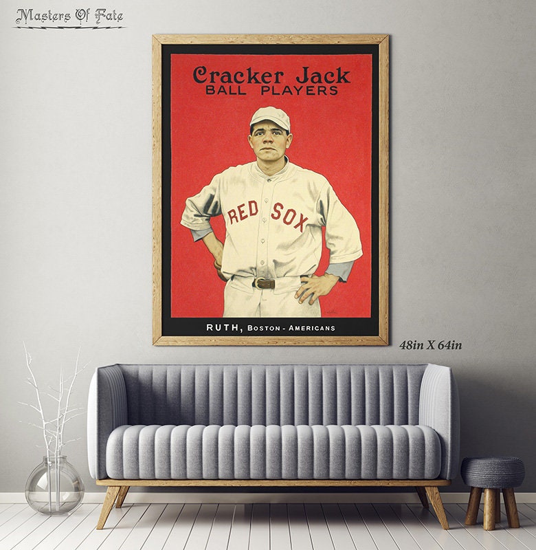 Babe Ruth Red Sox Cracker Jack Vintage Poster REMASTERED