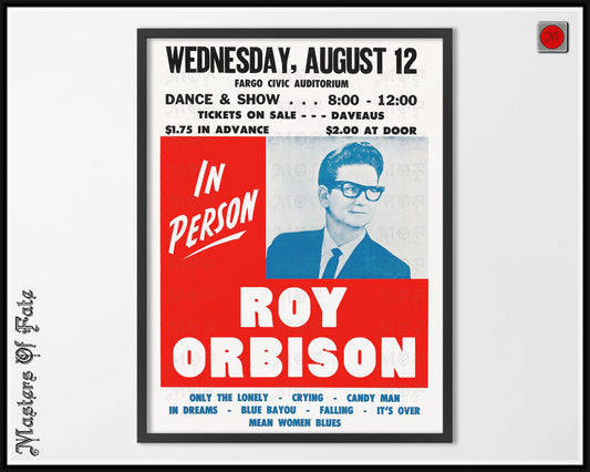 Roy Orbison Concert Poster Vintage Rock Poster REMASTERED