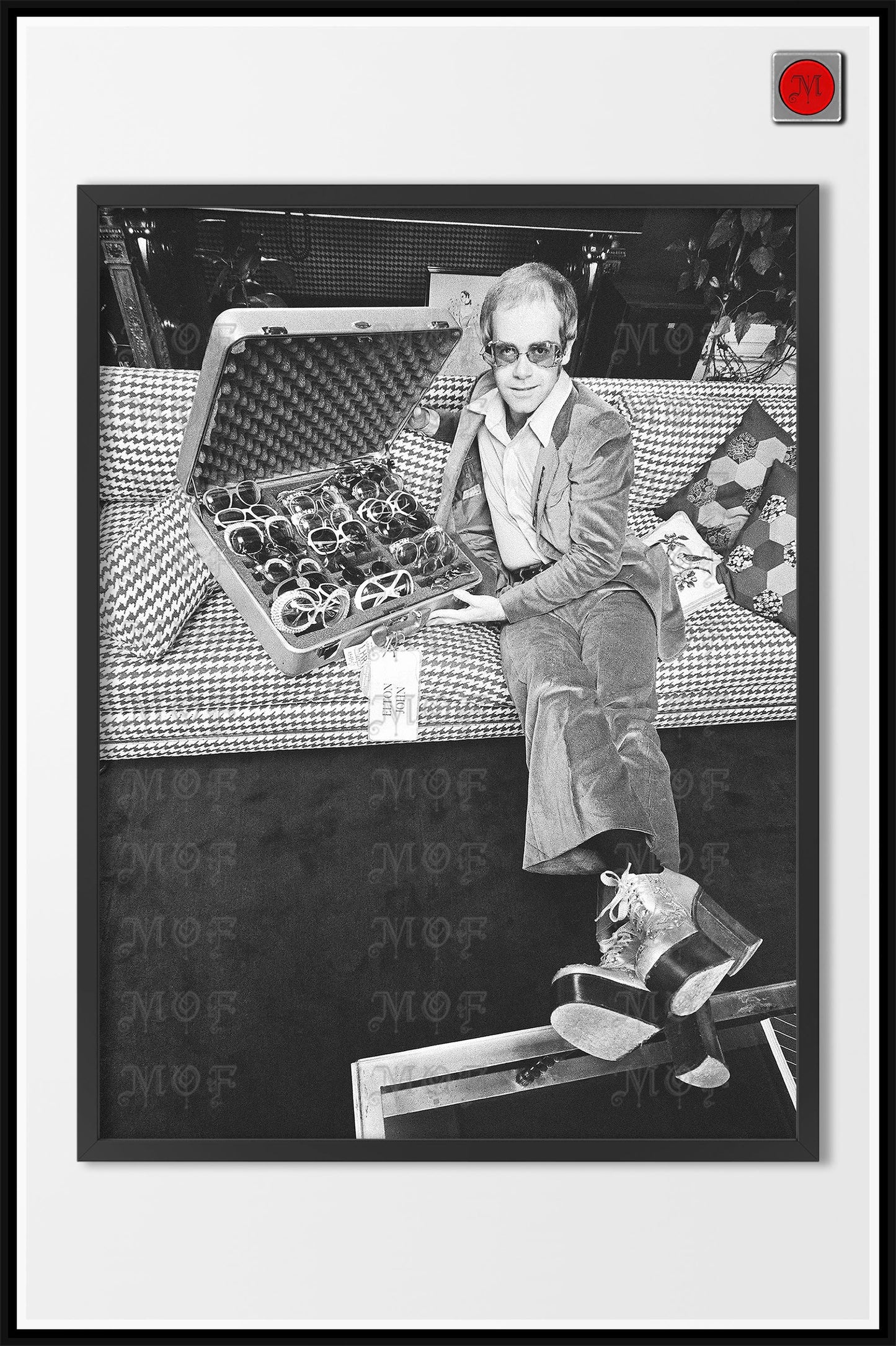 Elton John And Sunglasses Poster Vintage Photo REMASTERED