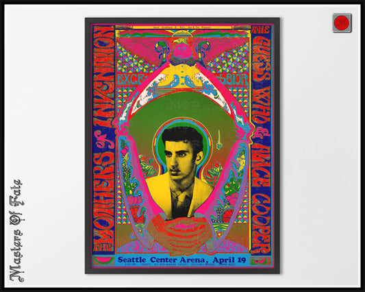 Frank Zappa Psychedelic Concert Poster 1969 REMASTERED
