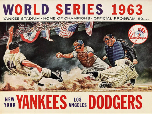 1963 World Series Baseball Poster REMASTERED Yankees Dodgers REMASTERED
