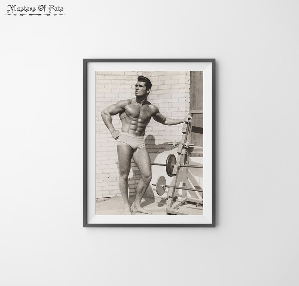 Vintage Male Bodybuilder Poster Fitness Print REMASTERED
