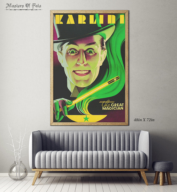 Karlini the Magician REMASTERED Print Poster 1920s Magic Decor Art Deco