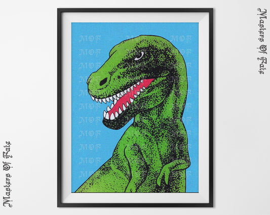 Vintage T Rex Dinosaur Poster Print Retro