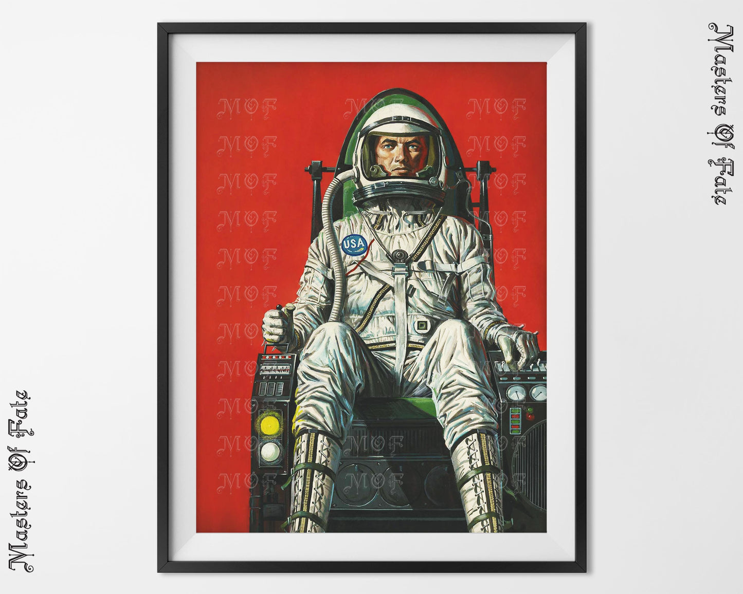 Vintage Red Astronaut Poster REMASTERED