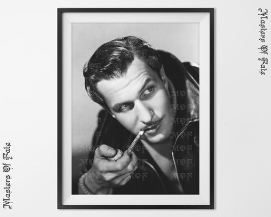 Vincent Price with Pipe Vintage Horror Icon Photo REMASTERED