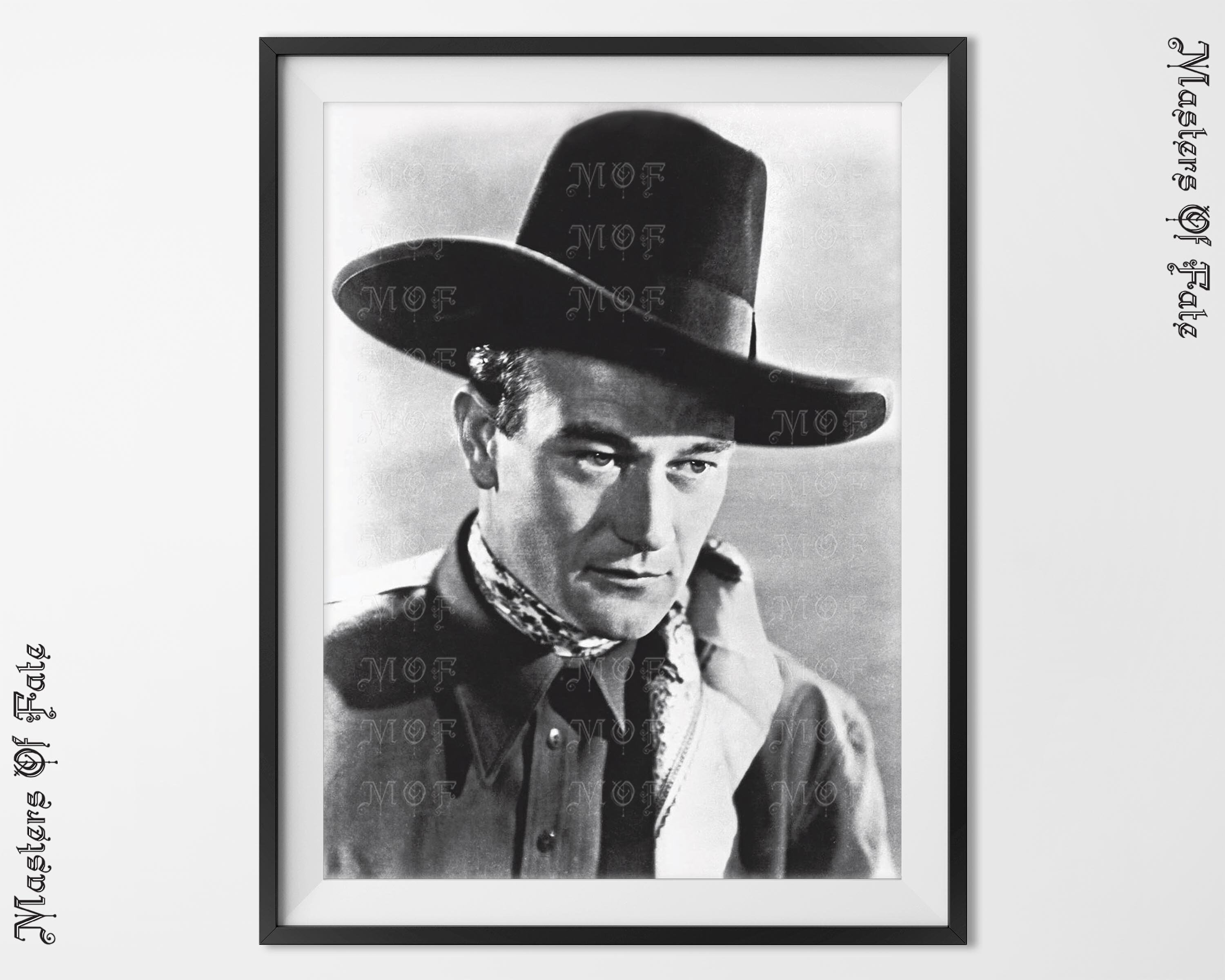 John Wayne In Hat Poster Western Cowboy Photo REMASTERED – Masters Of Fate