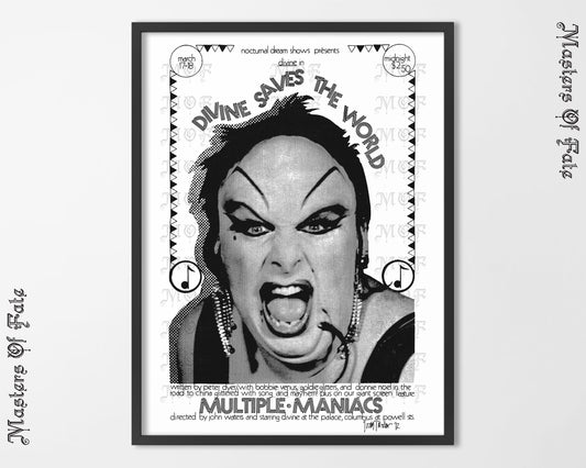 Divine Multiple Maniacs Poster John Waters Print REMASTERED