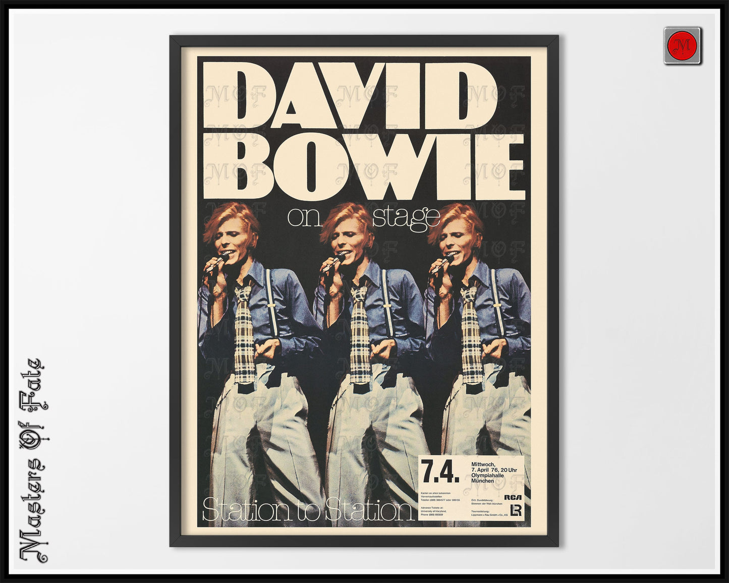 David Bowie Station to Station Vintage Concert Tour Poster REMASTERED