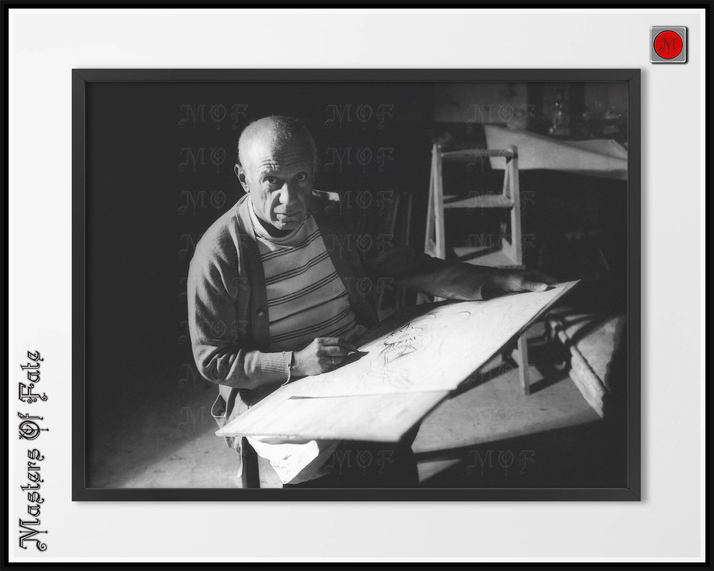 Pablo Picasso Drawing Portrait Artist Photo REMASTERED