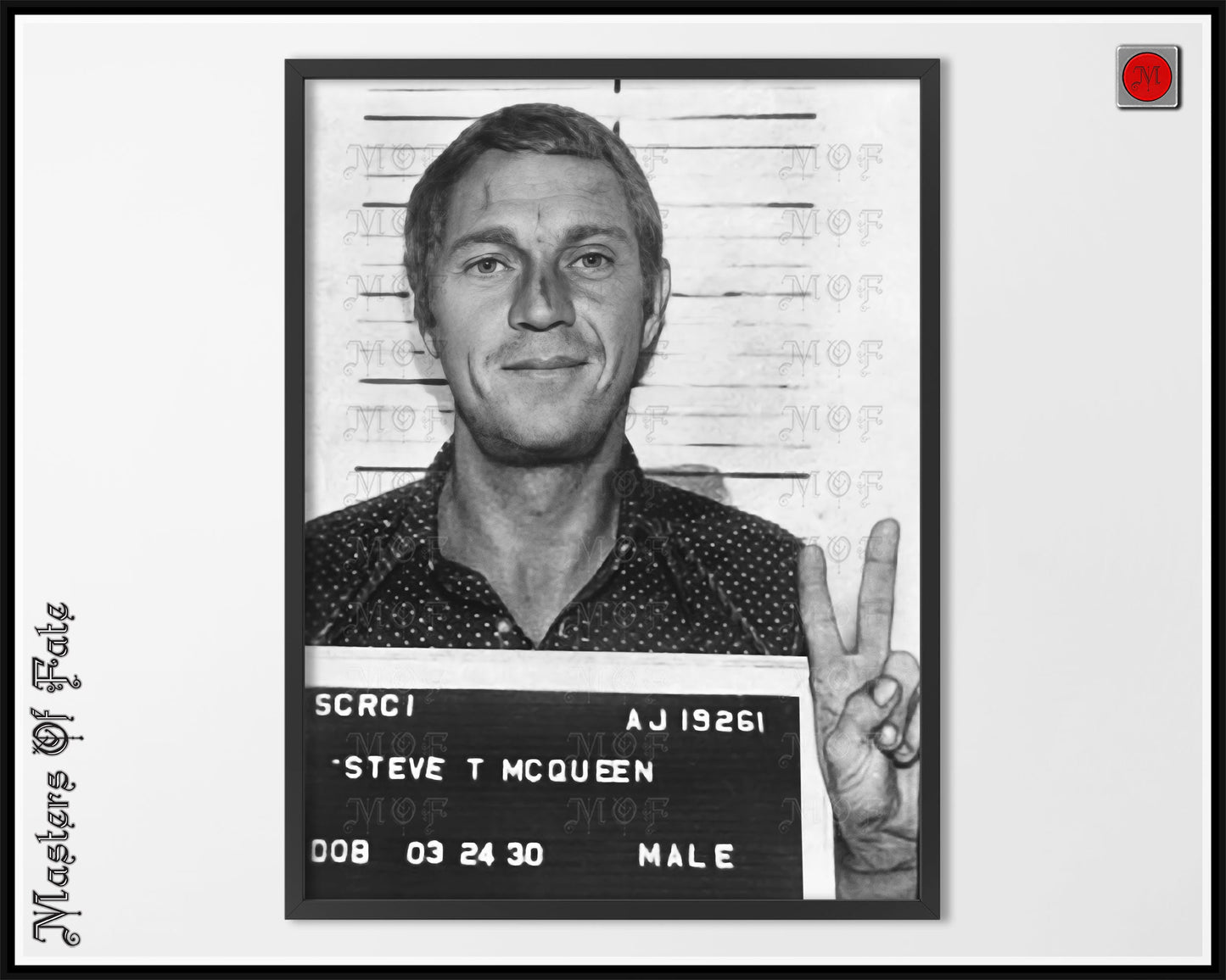 Steve McQueen Mugshot Poster Celebrity Photo REMASTERED #71 MUG