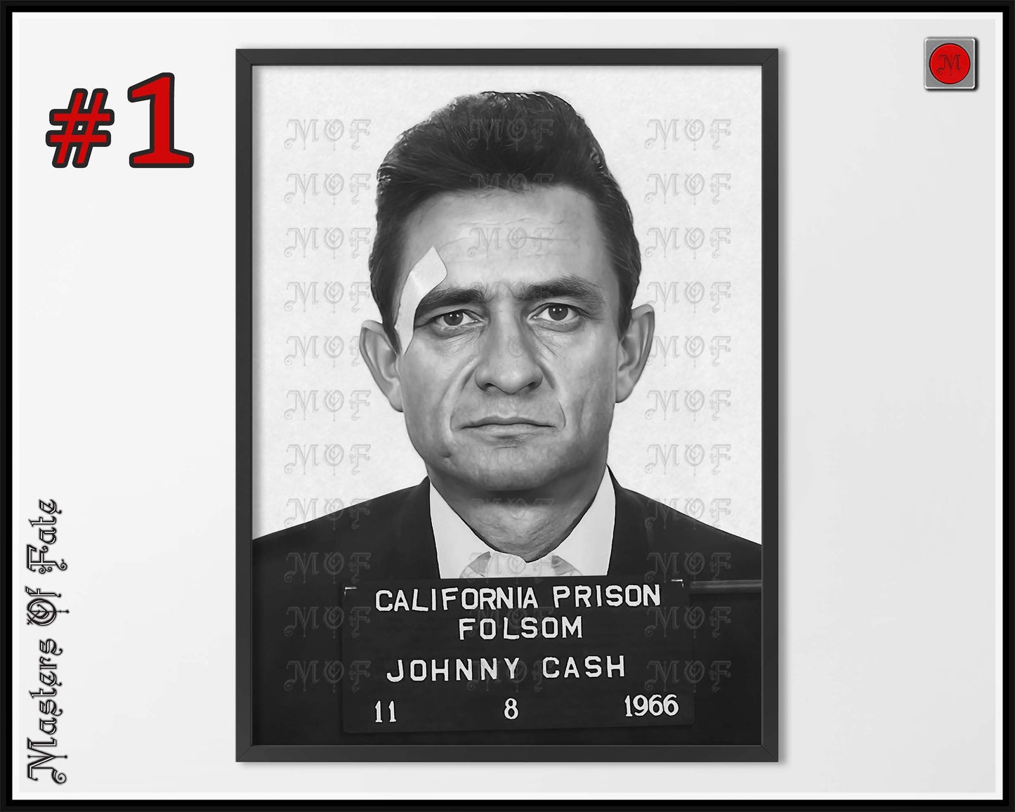 Johnny Cash Mugshot Poster REMASTERD #17 MUG