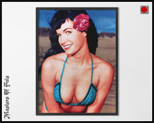 Bettie Page Green Eyes Blue Poster REMASTERED