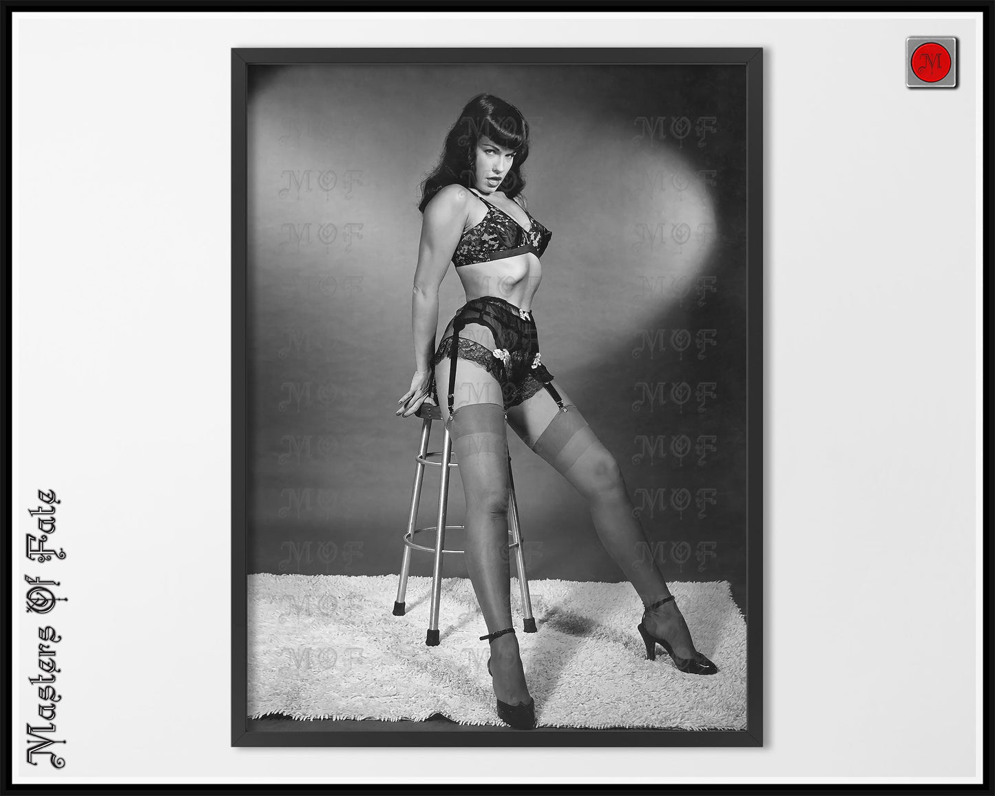 Bettie Page Poster In Studio REMASTERED