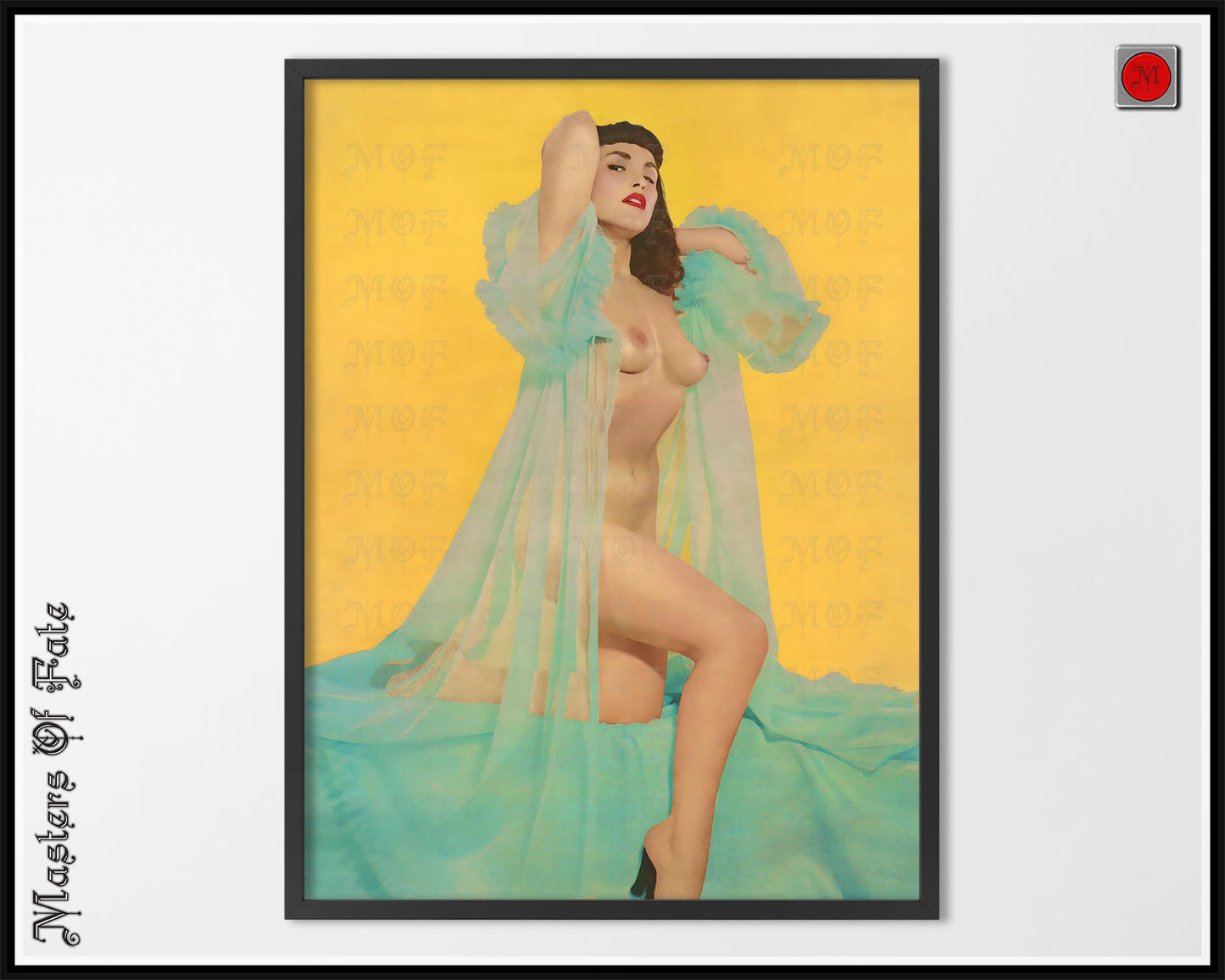 Bettie Page Yellow Photo Poster