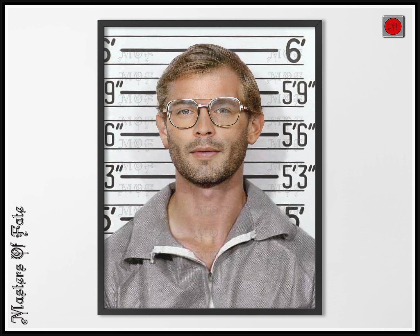 Jeffrey Dahmer Mugshot w/ Glasses Poster American History Crime REMASTERED #103 MUG