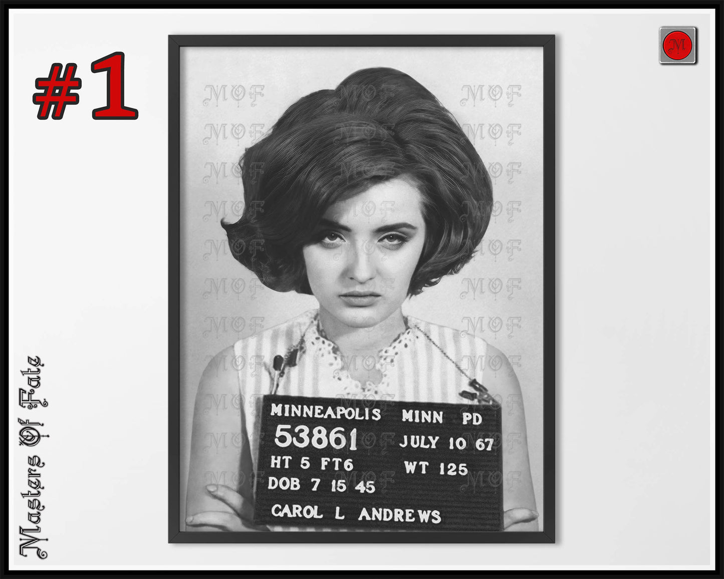 Carol Andrews Bad Girl Mugshot Poster REMASTERED #6MUG