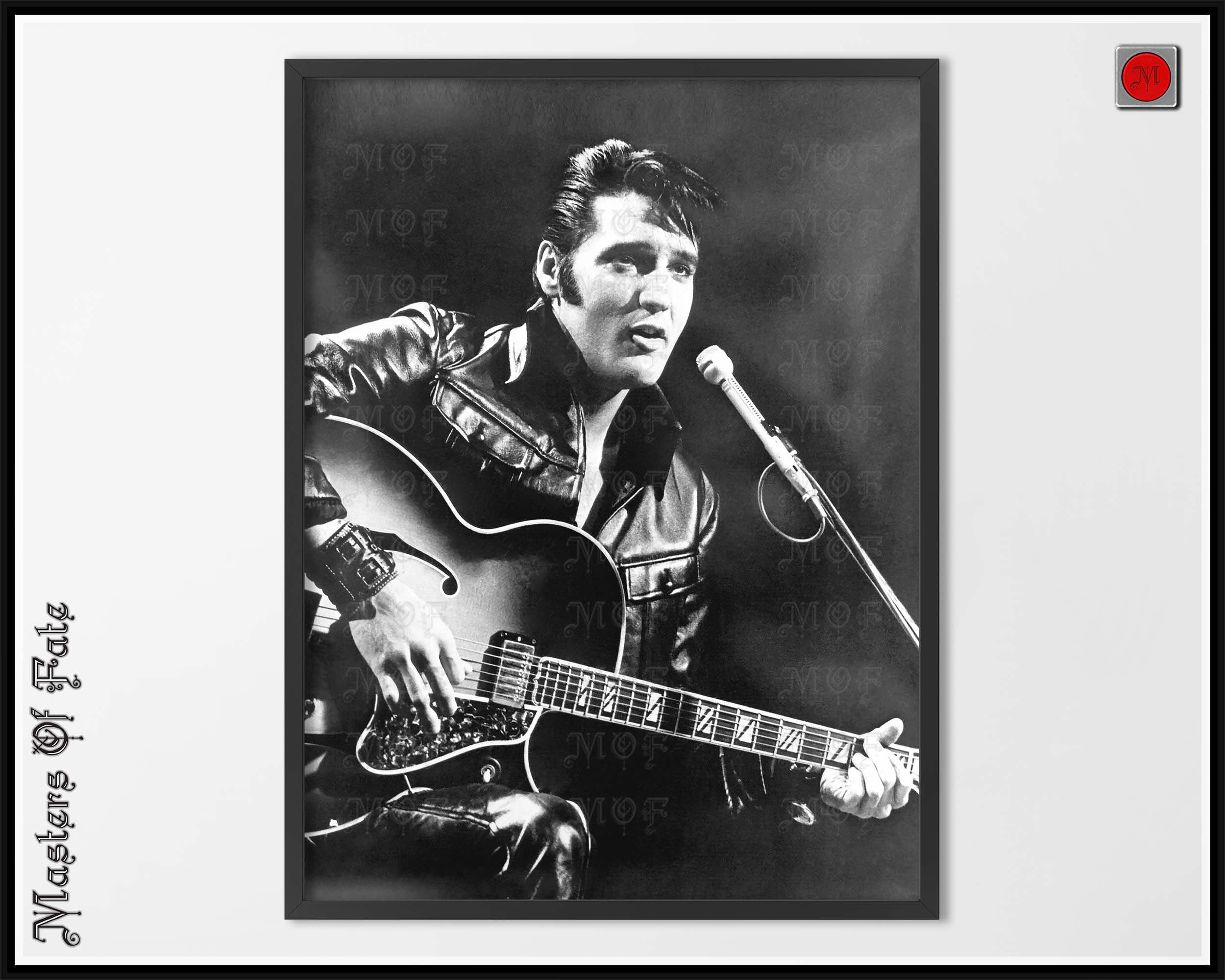 Elvis Presley Playing Guitar Black And White Poster Print REMASTERED ...