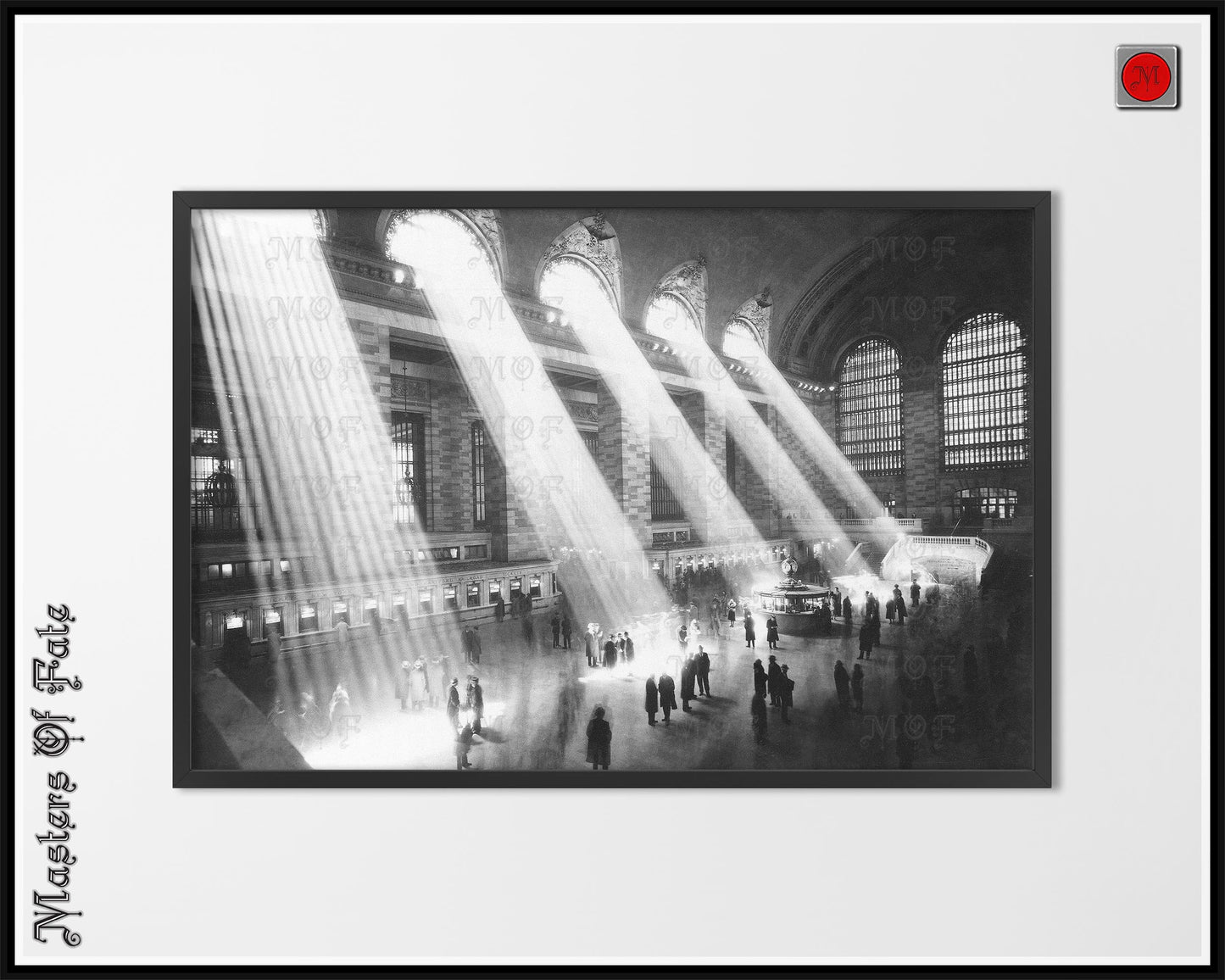 Grand Central Station REMASTERED Vtg Print Poster Black And White Portrait Art Deco