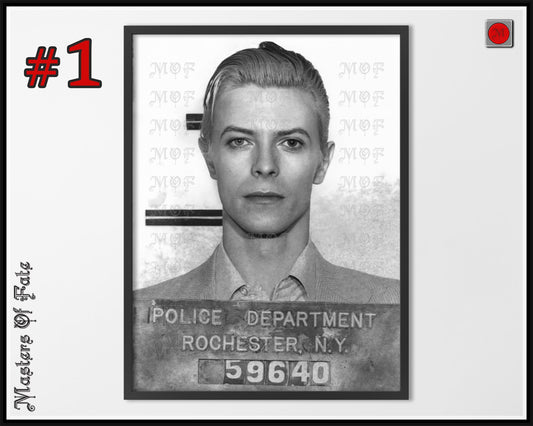 David Bowie Mugshot Poster REMASTERED #5 MUG