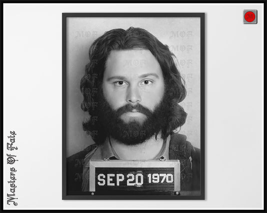 Jim Morrison with Beard Mugshot Poster The Doors REMASTERED #78 MUG