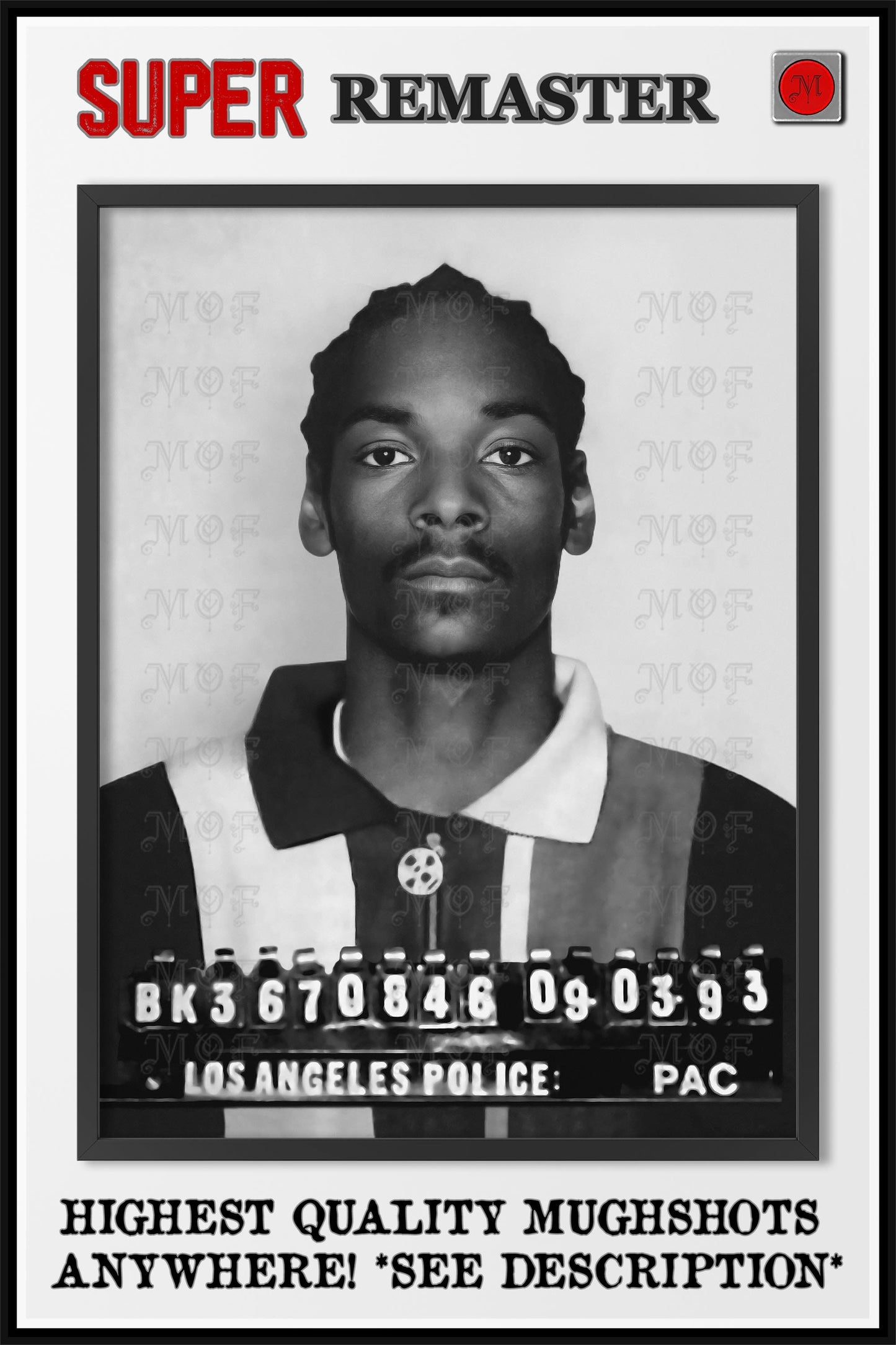 Snoop Dogg Mugshot Poster Vintage Rap Star Photo REMASTERED #37 MUG