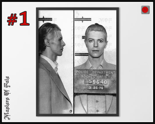 David Bowie Mugshot Poster Front and Side REMASTERED #4 MUG