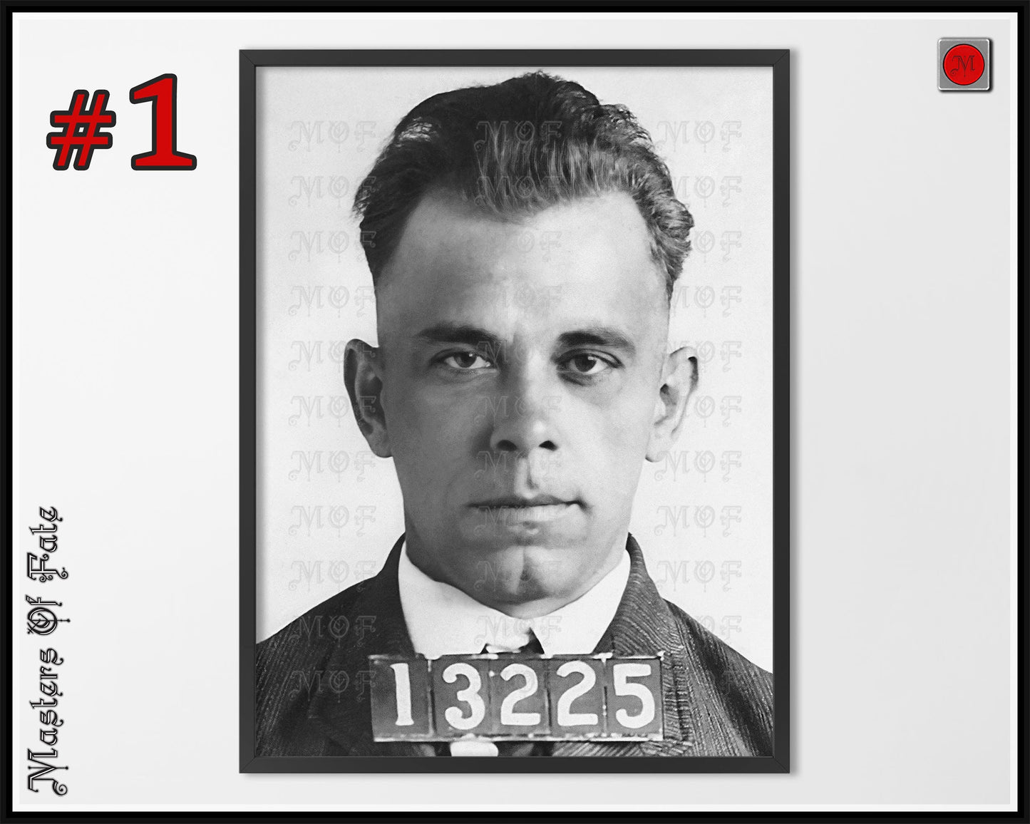 John Dillinger Mugshot Gangster Poster REMASTERED #24 MUG